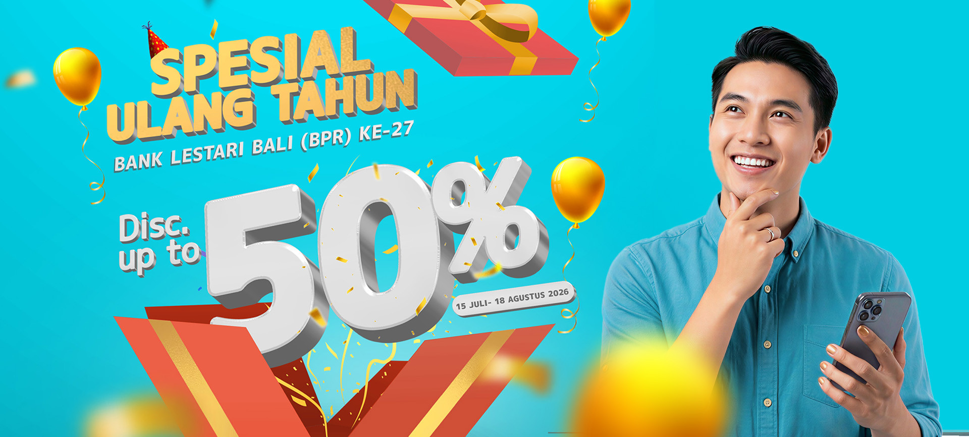 Rayakan HUT ke-27 Bank Lestari Bali, Nikmati Diskon hingga 50% di LestariDiskon