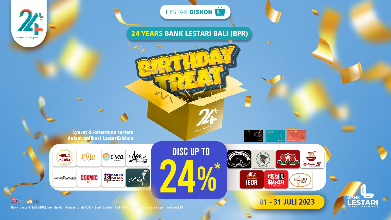 Ulang Tahun Ke-24, Bank Lestari Bali (BPR) Gandeng UMKM Siapkan Promo Spesial